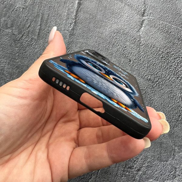 Чехол для Xiaomi 12 Lite с защитой камеры новогодний милый пингвин