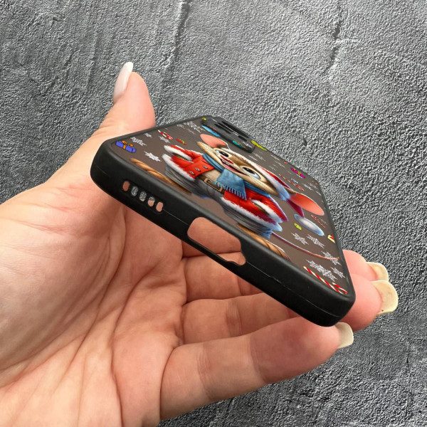 Чехол для Xiaomi 12 Lite с защитой камеры новогодний мышонок в костюме санты