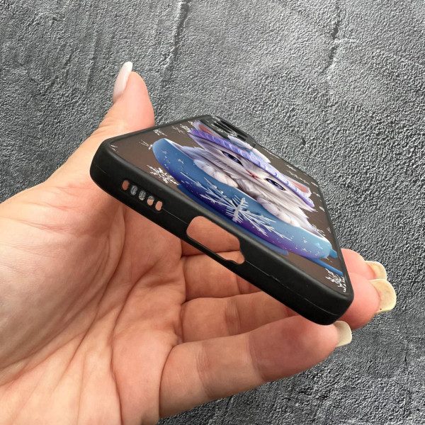 Чехол для Xiaomi 12 Lite с защитой камеры новогодний котенок в чашке