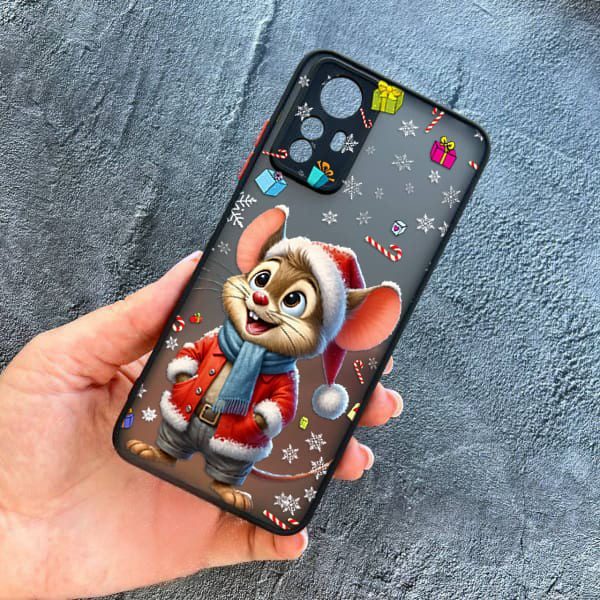Чохол для Xiaomi 12 / 12x / 12s з захистом камери новорічний мишеня в костюмі санти