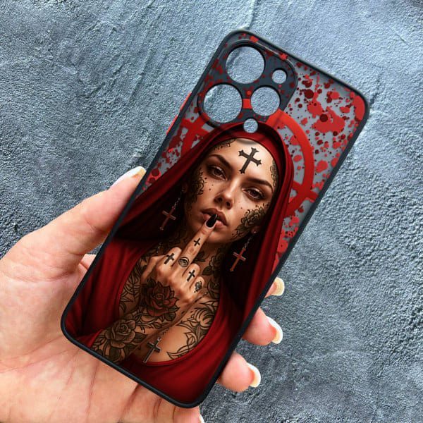 Чехол для Xiaomi Redmi 12 с защитой камеры Монашка бунтарка