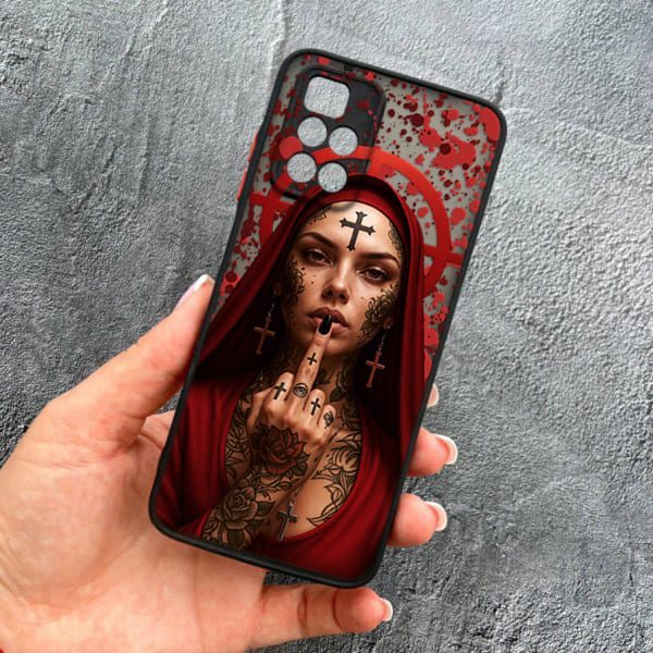 Чехол для Xiaomi Redmi 10 с защитой камеры Монашка бунтарка