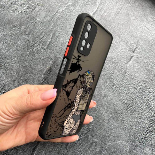 Чехол для Xiaomi Redmi 9T с защитой камеры военная девушка