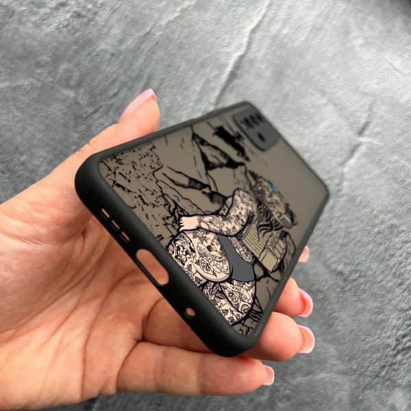 Чехол для Xiaomi Redmi 9T с защитой камеры военная девушка