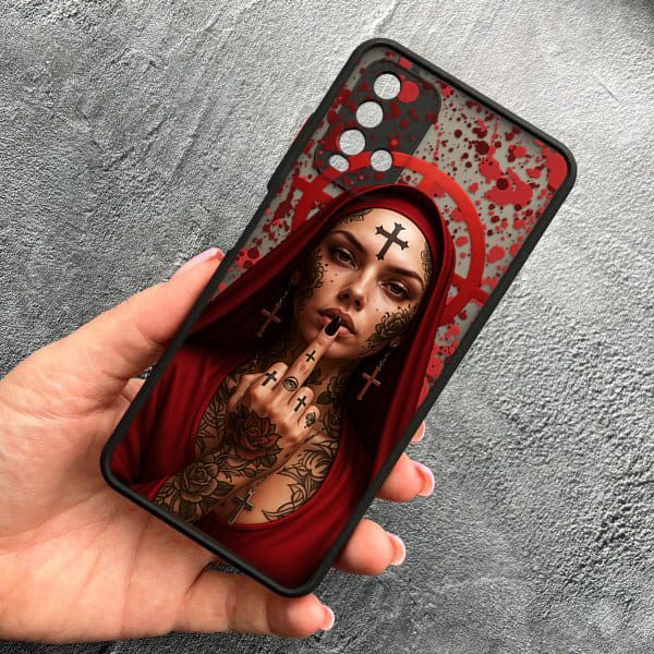 Чехол для Xiaomi Redmi 9T с защитой камеры Монашка бунтарка