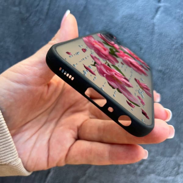 Чехол для Samsung Galaxy A17 с защитой камеры с цветами и дождем