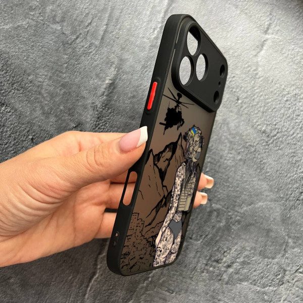 Чехол для iPhone 17 Pro Max с защитой камеры военная девушка