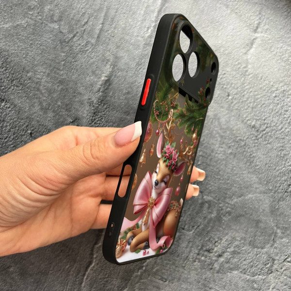 Чехол для iPhone 17 Pro Max с защитой камеры новогодний Рождественский олененок