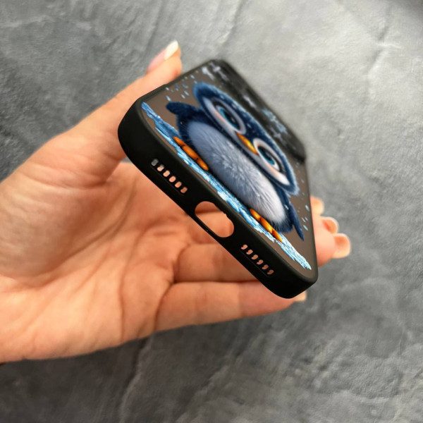 Чехол для iPhone 17 Pro Max с защитой камеры новогодний милый пингвин