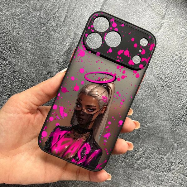 Чехол для iPhone 17 Pro Max с защитой камеры с девочкой бунтаркой