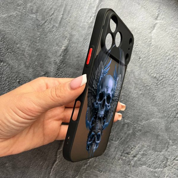 Чехол для iPhone 17 Pro Max с защитой камеры с черепом и крыльями