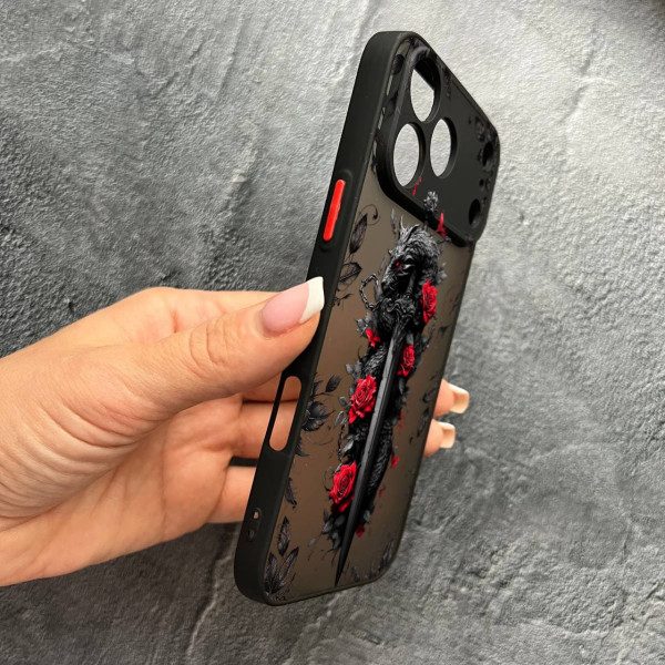 Чехол для iPhone 17 Pro Max с защитой камеры дракон с мечом