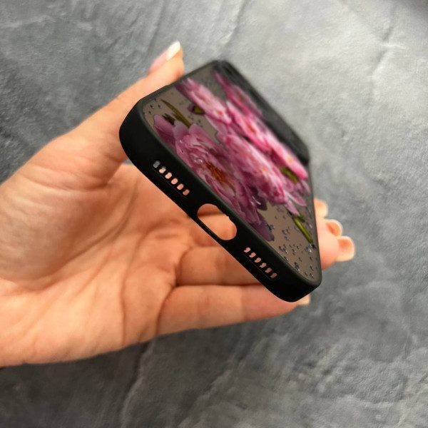 Чехол для iPhone 17 Pro Max с защитой камеры с цветами и каплями