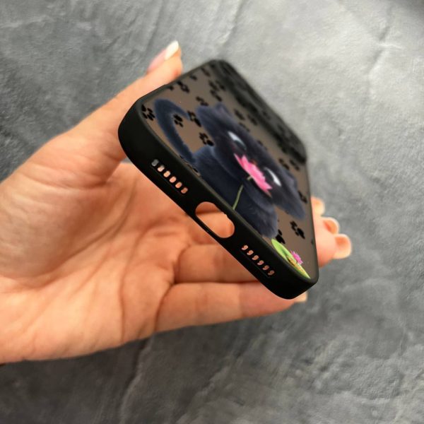 Чехол для iPhone 17 Pro Max с защитой камеры детский с котом и цветком