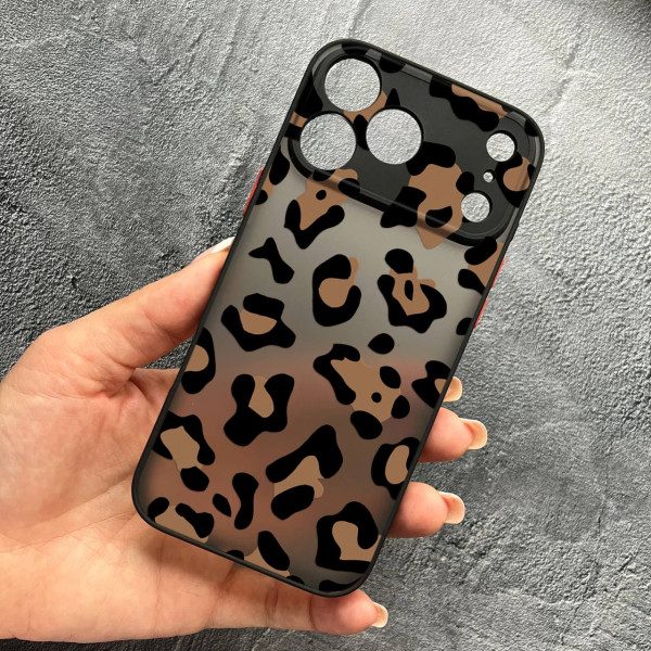 Чехол для iPhone 17 Pro Max с защитой камеры с леопардом шоколадным