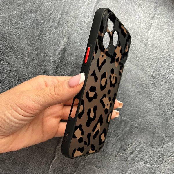 Чехол для iPhone 17 Pro Max с защитой камеры с леопардом шоколадным