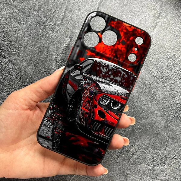Чехол для iPhone 17 Pro Max с защитой камеры с принтом машины