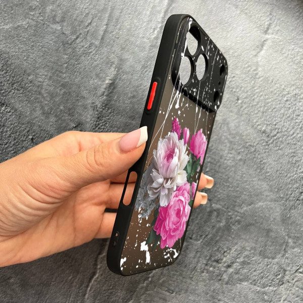 Чехол для iPhone 17 Pro Max с защитой камеры с цветами пионы классические