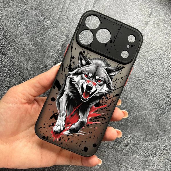 Чехол для iPhone 17 Pro Max с защитой камеры с волком