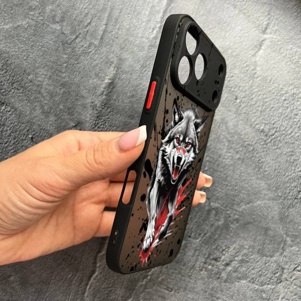 Чехол для iPhone 17 Pro Max с защитой камеры с волком