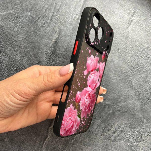 Чехол для iPhone 17 Pro Max с защитой камеры пионы весенние