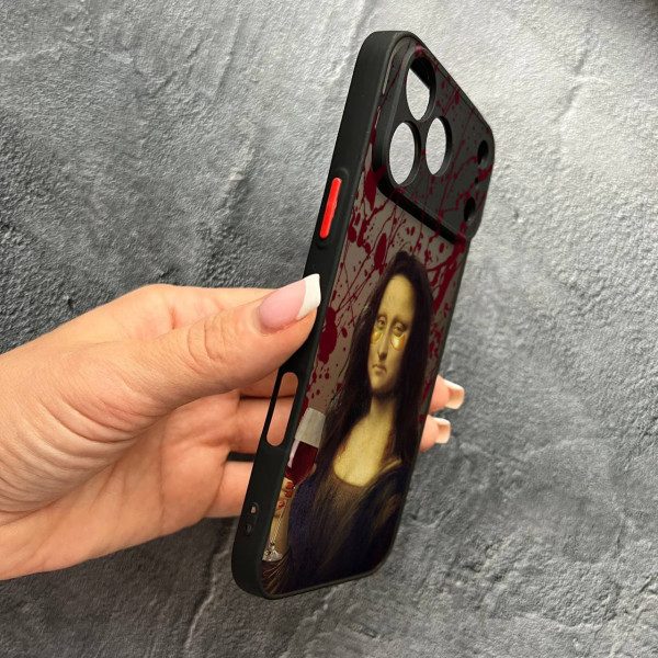 Чехол для iPhone 17 Pro Max с защитой камеры Мона Лиза с вином