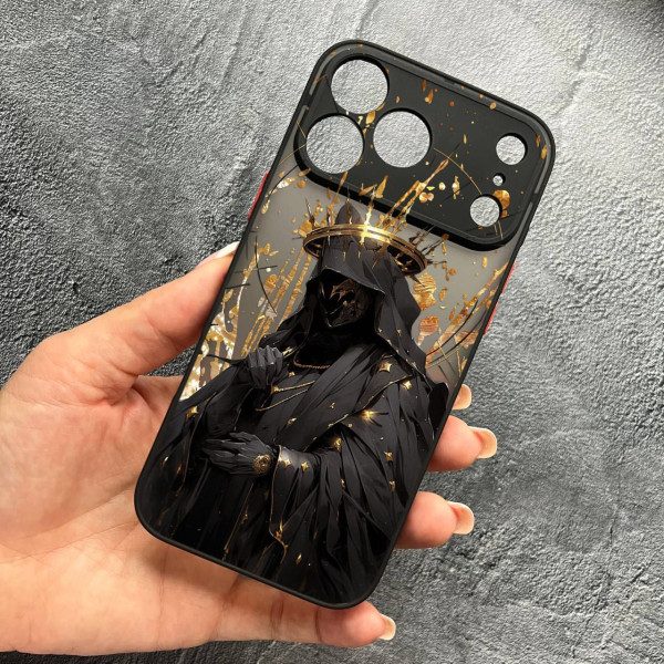 Чехол для iPhone 17 Pro Max с защитой камеры черный рыцарь