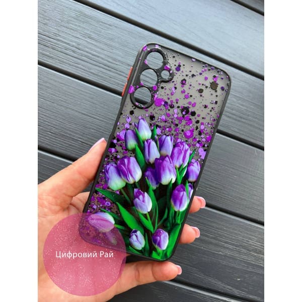 Чехол для Samsung Galaxy A17 фиолетовые тюльпаны