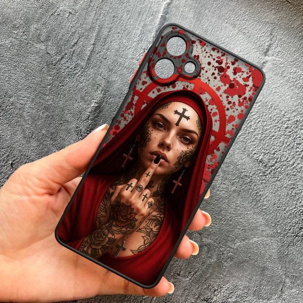 Чехол для Samsung Galaxy A07 с защитой камеры Монашка бунтарка