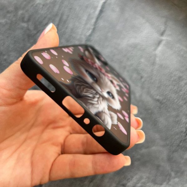 Чехол для Samsung Galaxy A07 с защитой камеры с зайкой в ​​лепестках