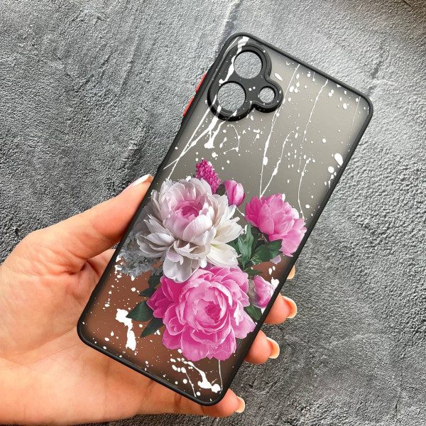 Чохол для Samsung Galaxy A07 з захистом камери з квітами півонії класичні