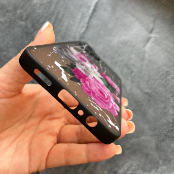 Чехол для Samsung Galaxy A07 с защитой камеры с цветами пионы классические