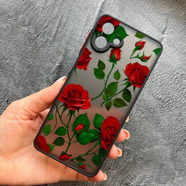 Чохол для Samsung Galaxy A07 з захистом камери з квітами червоні троянди