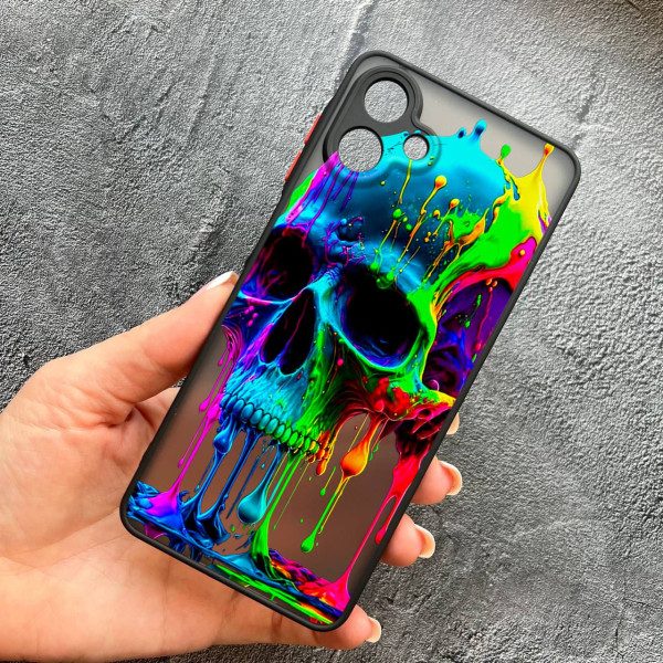 Чохол для Samsung Galaxy A07 з захистом камери череп кольоровий