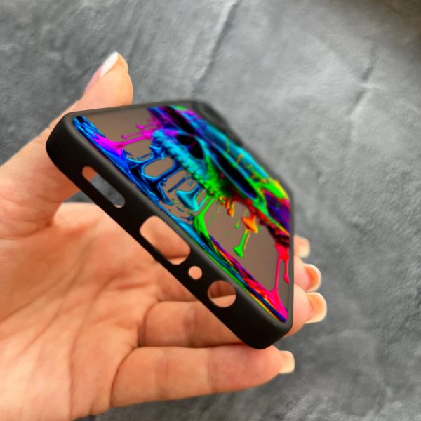 Чехол для Samsung Galaxy A07 с защитой камеры череп цветной