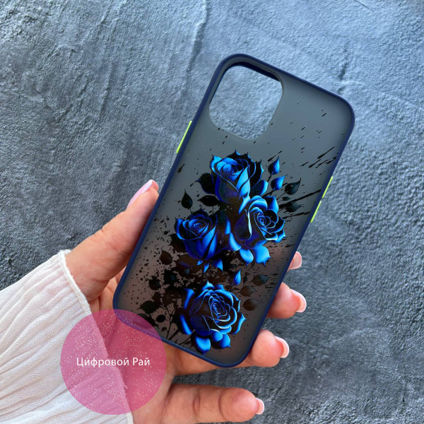 Чохол для IPhone 12 Mini троянди сині