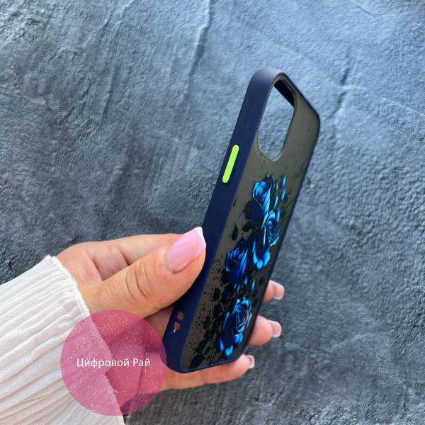 Чохол для IPhone 12 Mini троянди сині