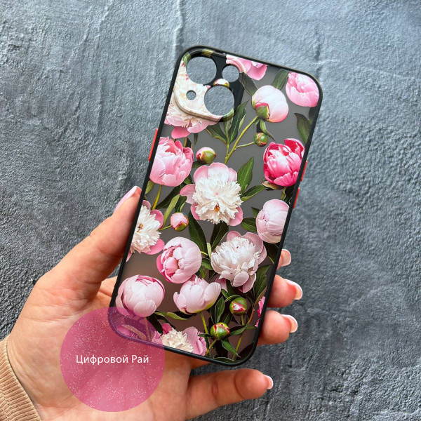 Чохол для iPhone 13 півонії квітучі