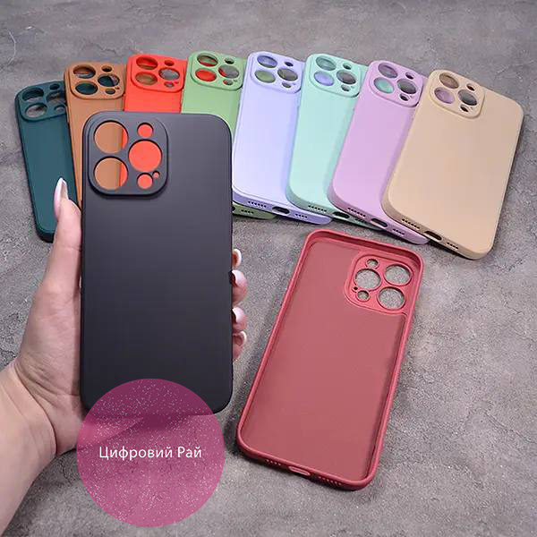 Однотонний чохол для iPhone 14 Pro Max з soft-touch покриттям і мікрофіброю всередині