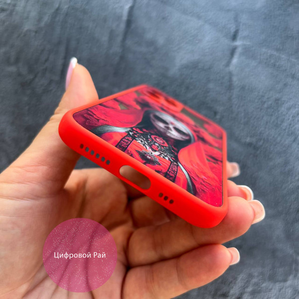 Чохол для iPhone 11 Pro Санта-Муерте червона з червоним бортиком