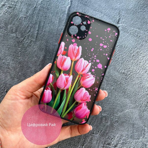 Чохол для IPhone 11 тюльпани з краплями