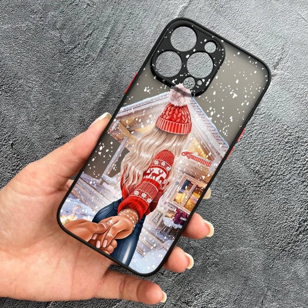 Чехол для iPhone 16 Pro с защитой камеры новогодняя сказка