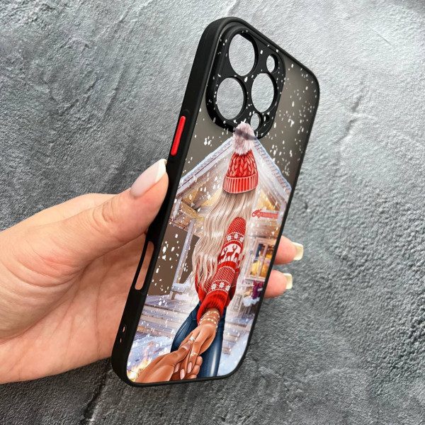 Чехол для iPhone 16 Pro с защитой камеры новогодняя сказка