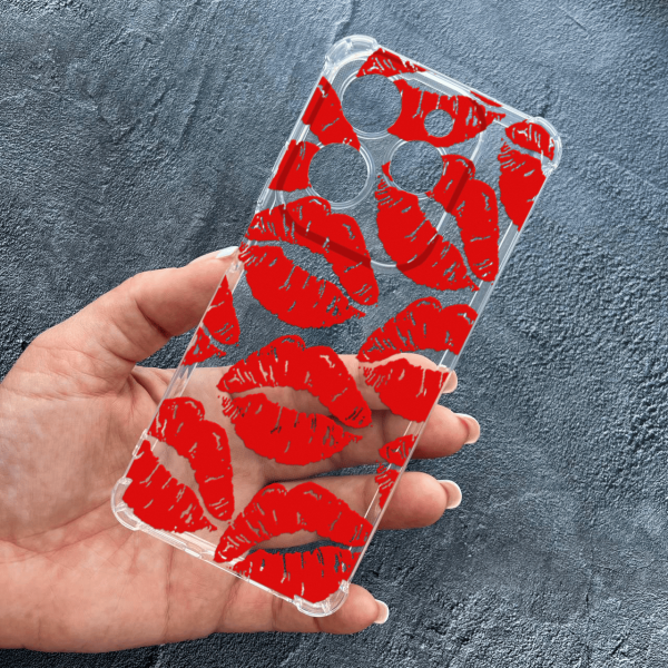 Чохол для Infinix Hot 40 / Hot 40 Pro з захистом камери з червоними губами