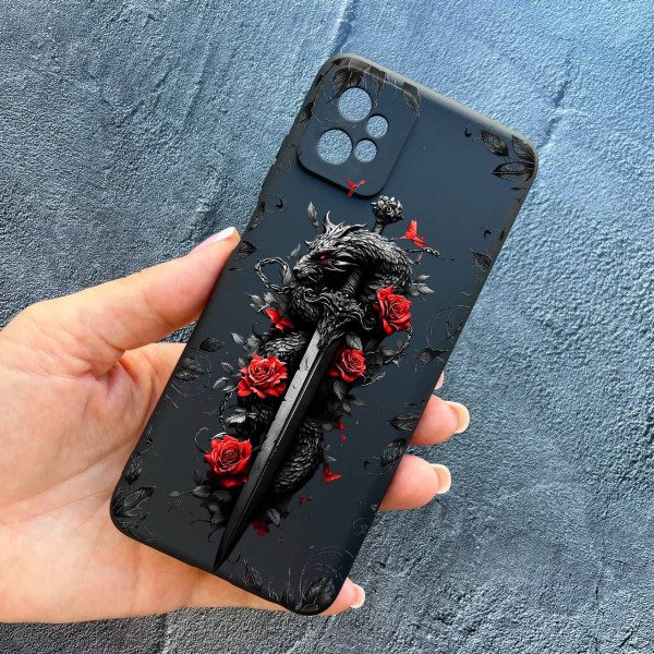 Чохол для Motorola G32 дракон з мечем