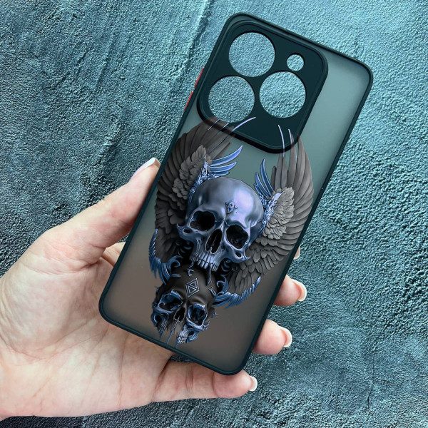 Чехол для Tecno Spark 20C / Tecno Spark GO 2024 череп с крыльями