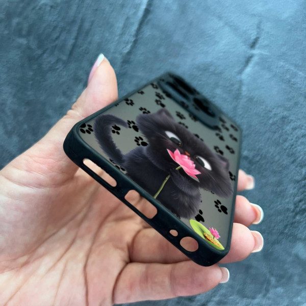 Чехол для Tecno Spark 20C / Tecno Spark GO 2024 котик с цветком