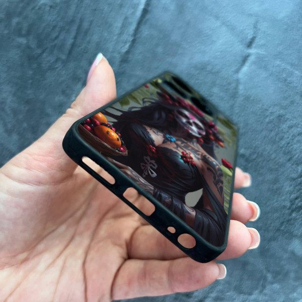 Чехол для Tecno Spark 20C / Tecno Spark GO 2024 Санта-Муэрте с листьями