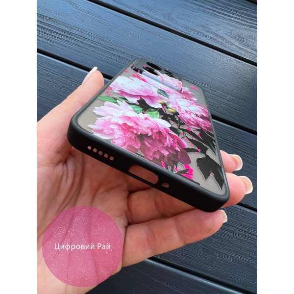 Чехол для Xiaomi 13T / 13T Pro пионы с розовыми каплями