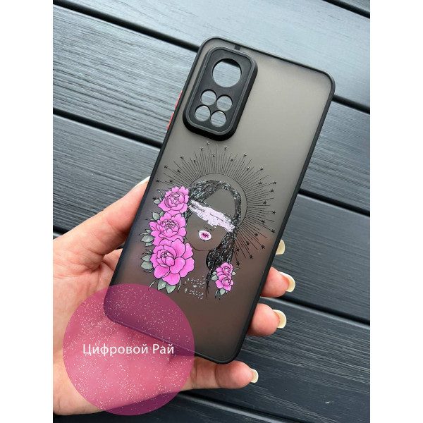 Чехол для Xiaomi Mi 10T / 10T Pro девочка с цветами арт
